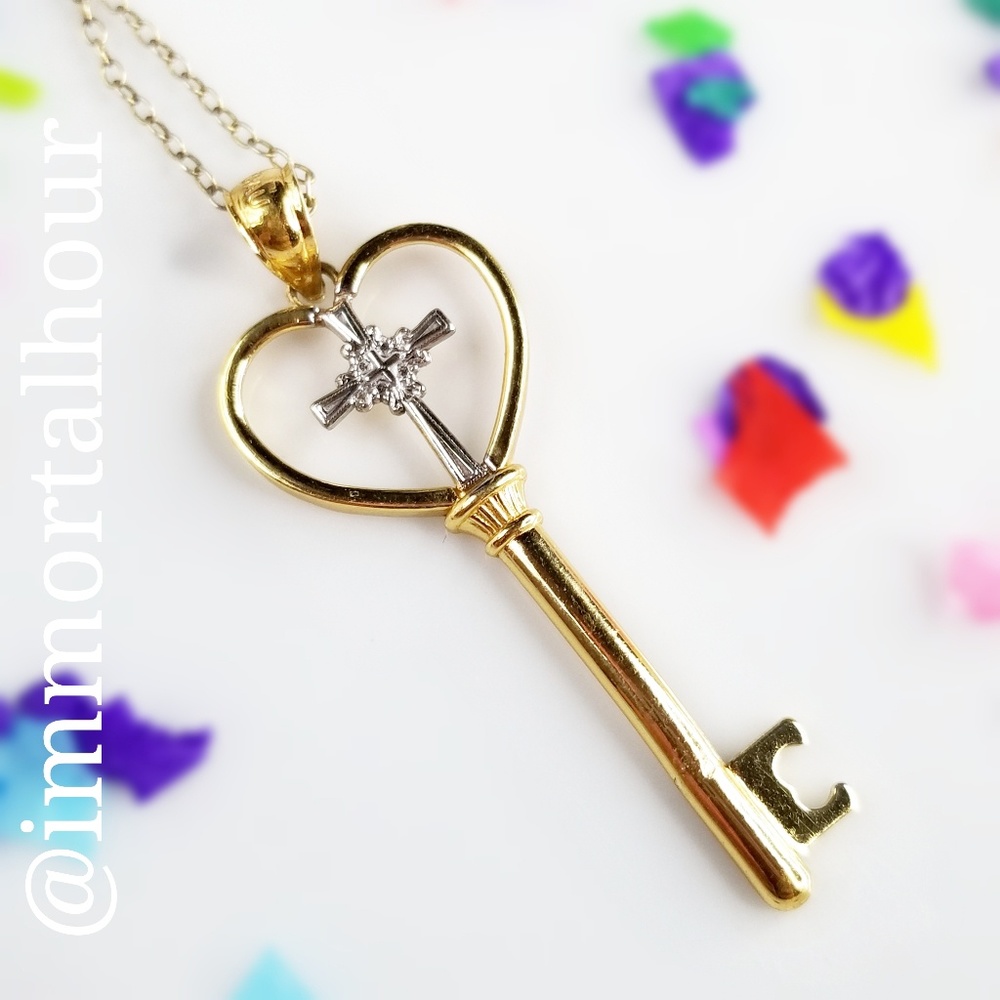 Sterling Silver 925 Key Cross Sterling Necklace